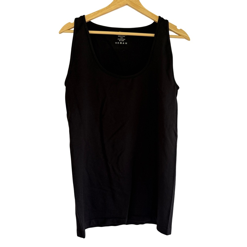 Zenana Womens 2X/3X Black Seamless Scoop Neck Tank Top NT-6700X